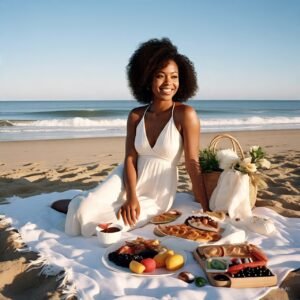 Beach Picnic En Blanc