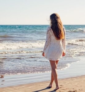 woman at beach
